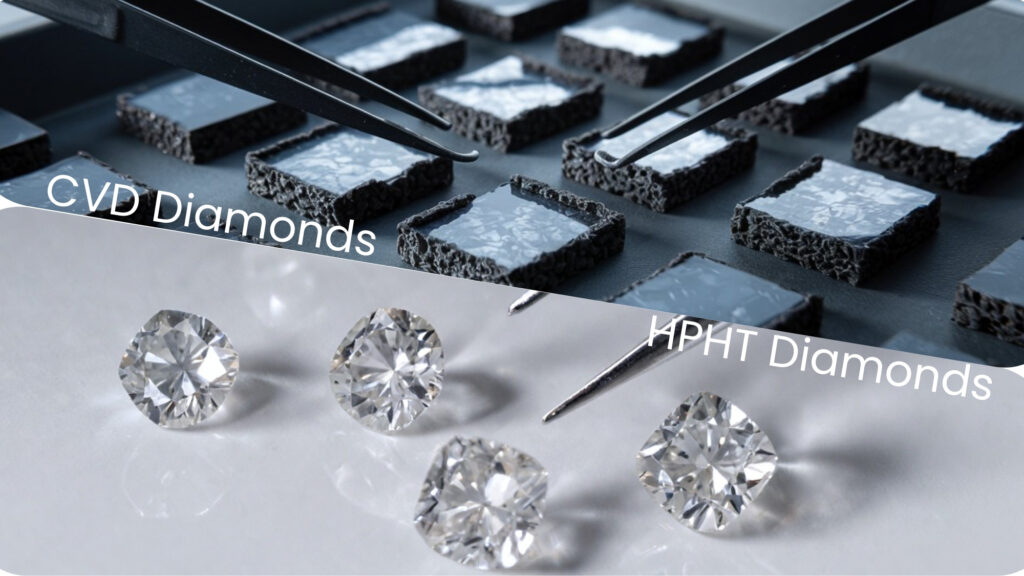 Image of differentiating CVD diamonds and HPHT Diamonds