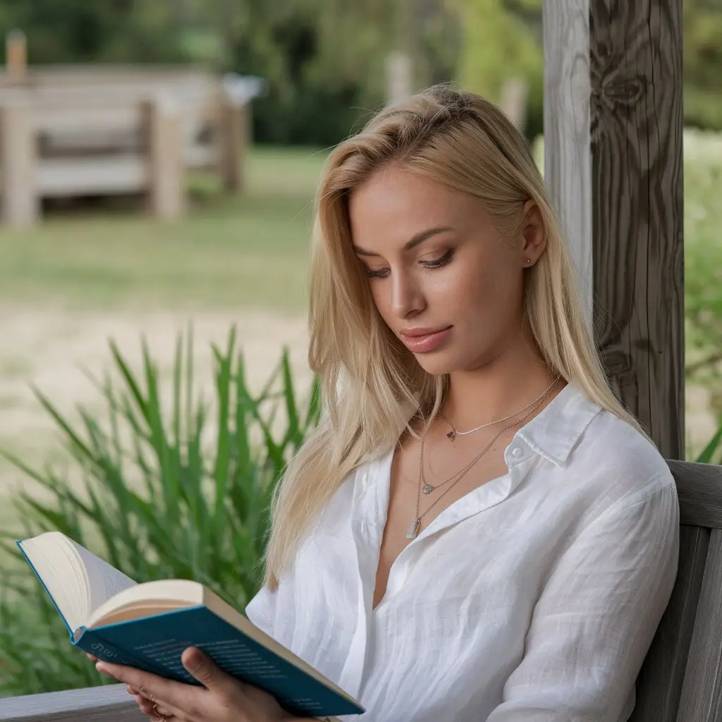 Woman reading book A beautiful woman reading a book